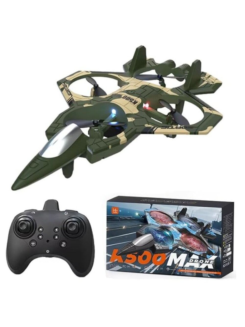 K500 MAX Stunt Glider Drone - RC Fighter Jet Plane - NEW NIB